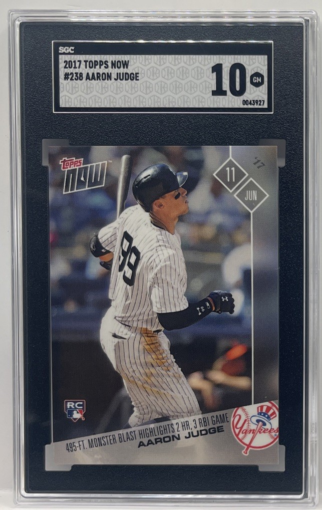 2017 Topps Now Aaron Judge Rookie Card #238 SGC 10 GEM MT NY Yankees