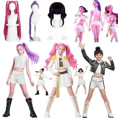 Halloween Kinder KPop Demon Hunters Rumi Zoey Mira Kostüm Cosplay Fancy Kleid  