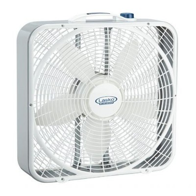 Lasko Weather-Shield Performance Box Fan, 3 Speeds, Innovative Wind Ring System