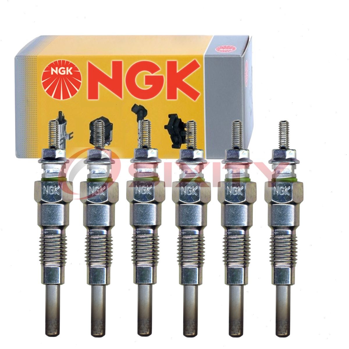 6 pc NGK 1065 Y-702R Glow Diesel Glow Plugs for 6541-8321-00-100 nn