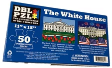 White House Double Jigsaw Puzzle 50 Pieces  DBL PZL 3 Sided Box Washington DC