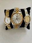 Seiko Timex Watch Lot Quartz Gold Tone Parts Repair Not Working Vintage