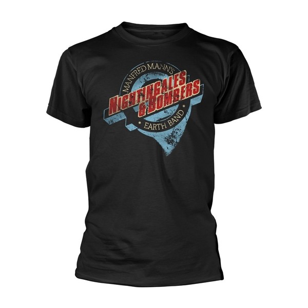 Manfred Mann's Earth Band - Nightingales & Bombers Black T-Shirt, Front & Back P-image