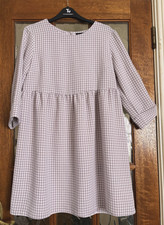 VGC Ladies RECLAIMED VINTAGE at ASOS Winter MAUVE GINGHAM CHECK Smock Dress 10