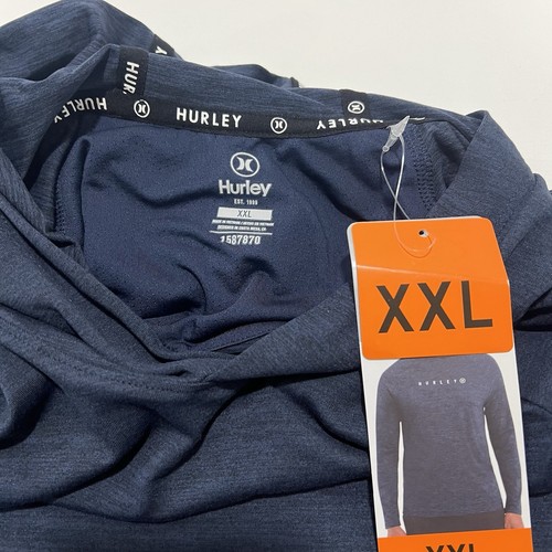 Hurley Camicia con Cappuccio Uomo XXL Blu Pullover Felpa con Cappuccio Leggera Elasticizzata - Foto 4 di 6