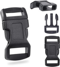 60 Pack 1/2" Paracord Buckles Clips, Curved Paracord Bracelets Buckle, Plastic S