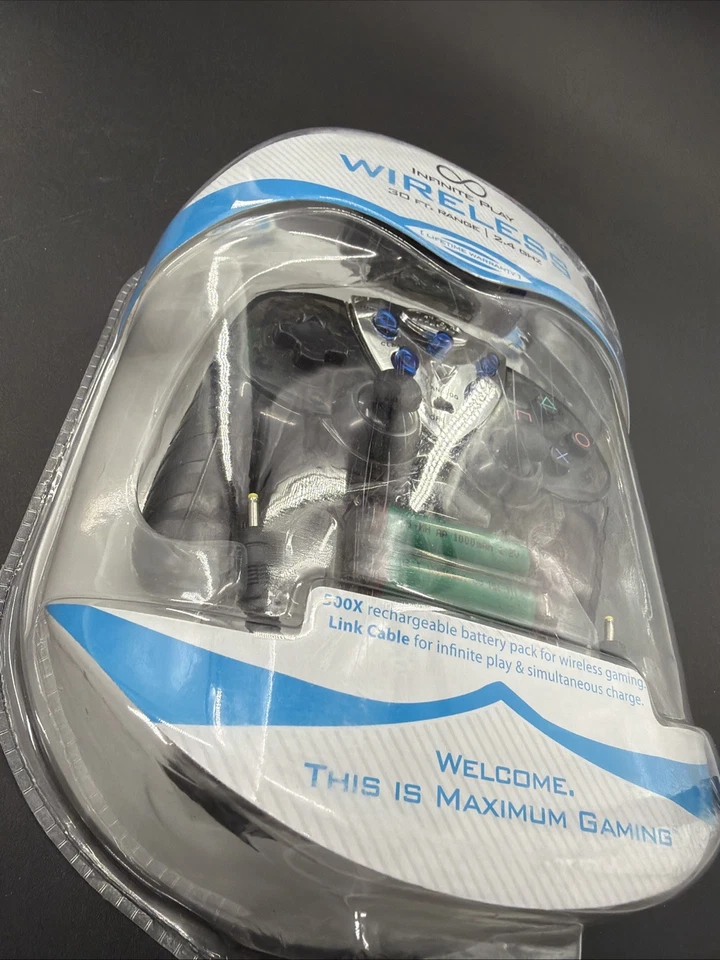 Vintage Intec Wireless PlayStation 2 Controller Rechargeable Blue Package Sealed - Image 4 of 4