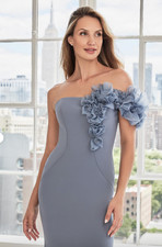 Brand New Mother of the Bride/Groom Size 12 Slate Blue Designer MGNY 73108 Dress