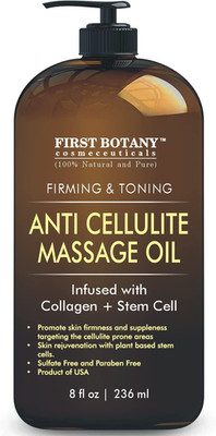 Anti Cellulite Massage Oil - Infused W/Collagen & Stem Cell - 100% Natural Mass