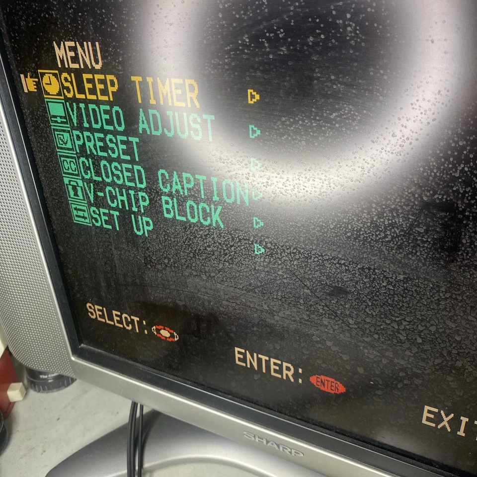 Vintage Sharp Aquos LC-15B4U-S 13" LCD Color Gaming TV with Adapter Tested - Image 2 of 4