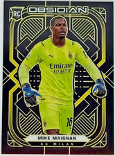 Mike Maignan - Obsidian 2021-22 Rookie Card Yellow Etch 05/10