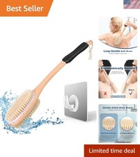 17-Inch Long Ergonomic Back Brush for Efficient Hygiene - Wet Dry Use