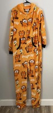 Garfield Movie One Piece Pajamas XL 16-18 Fleece Zip Halloween Costume