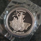 1986 Silver 1 oz Johnson Matthey - FREEDOM OF SPEECH BU ROUND - Gold Toned