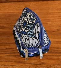 Modella Cosmetic Makeup Bag 2 Zip Compartments 5 Brush Holders Floral &...