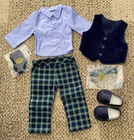 American Girl Janie and Jack Tartan Plaid Boy 18" Doll Outfit Holiday Clothes