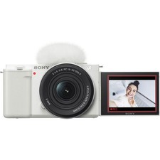 Sony Alpha ZV-E10 Mirrorless Vlog Camera with 16-50mm f/3.5-5.6 Lens White 