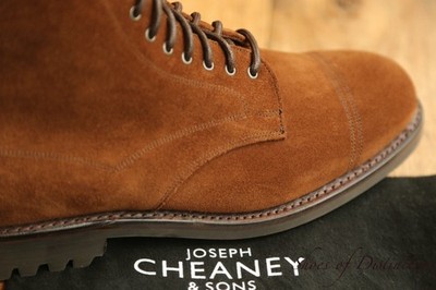 Joseph Cheaney Brown Suede Derby Boots Men's UK 9.5 F US 10.5 EU 43.5