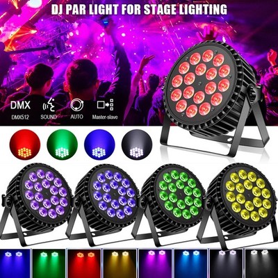 4x 200W RGBW Par can Bühnenlicht 18 LED DMX DJ Disco Hochzeit Bühnenbeleuchtung
