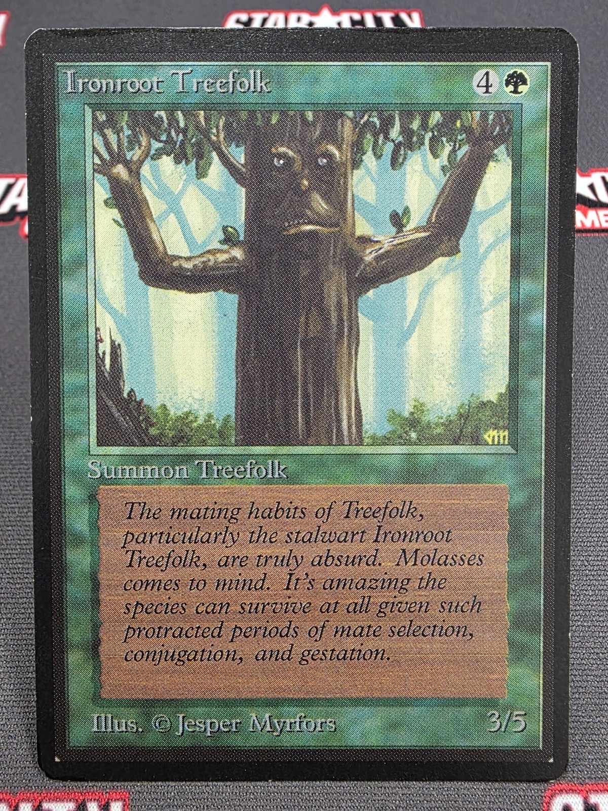 MTG Ironroot Treefolk- INKED -Beta Magic the Gathering Card # 204