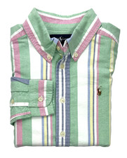 NWT Polo Ralph Lauren Boys Classic Vintage Long Sleeve Striped Oxford sz 14-16