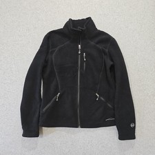 Eddie Bauer Jacket Womens L Black System Component 365 Full Zip Fleece