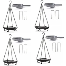 4 Pack Ardner Hanging Bird Feeder Trays Outdoor Easy Clean Durable Hummingbird
