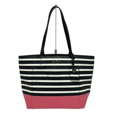 Auth Kate spade Hoso Lane PCRU8314 Black Cream Pink PVC Leather - Tote Bag
