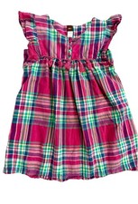 Tea: Girls Plaid Short Sleeve Dress; Size (7); In Excellent Condition
