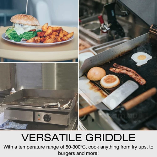Commercial Electric Griddle & Flat Top Grill Hot Plate 55cm 3kW BBQ Stainless - Picture 6 of 10