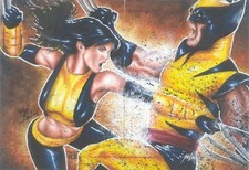 2012 Marvel Greatest Battles Sketch Card X-Men Wolverine VS X-23 Logan X23