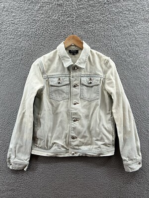 100% Cotton Off White Trucker Denim Jacket Size Small
