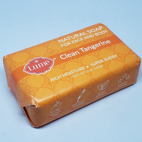 Lume Natural Soap 5oz CLEAN TANGERINE Scented Vegan Soap for Face and