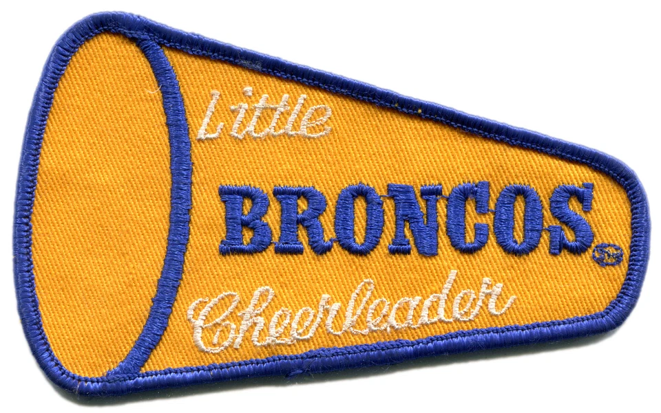 1980'S LITTLE DENVER BRONCOS CHEERLEADER NFL FOOTBALL VINTAGE 4.75" PATCH - Image 1 of 1