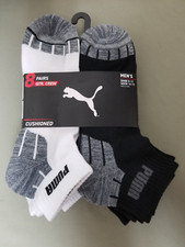 New Mens Puma 8 Pair Quarter Crew Athletic Socks.