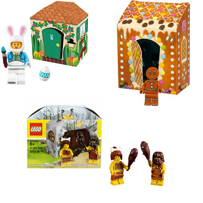 LEGO - Gingerbread Man - Easter Bunny Hut - Iconic Cave - Nuovi Minifigure lotto