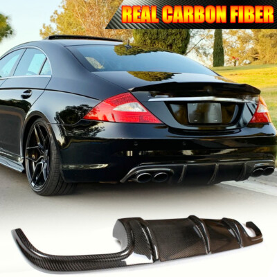 For Benz W219 CLS63 CLS55  2006-2010 Rear Bumper Lip Diffuser REAL CARBON 