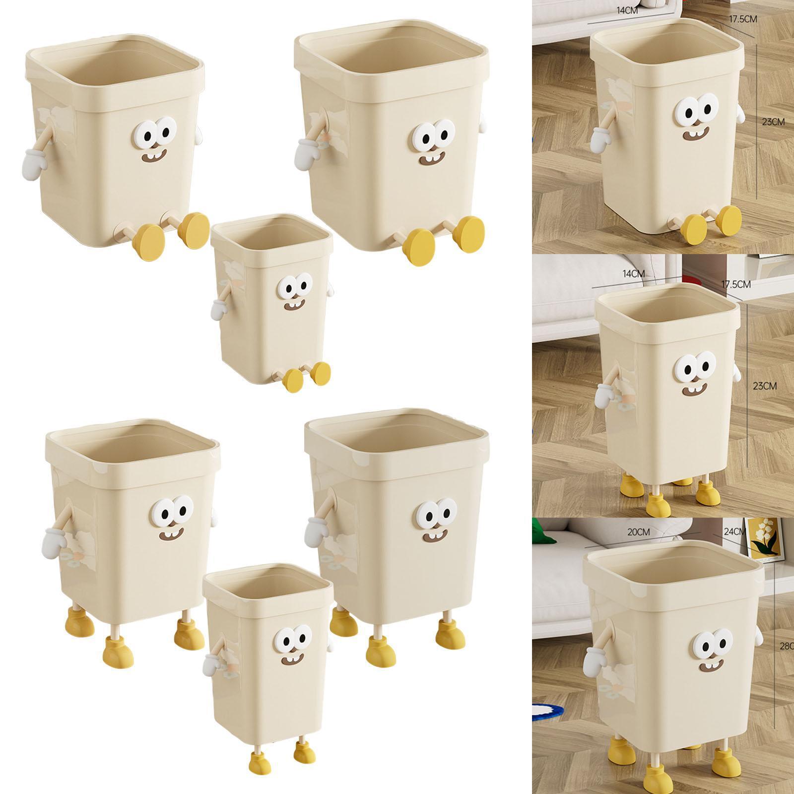 Trash Can Square Stylish Open Top Waste Basket for Bedroom Under Desk Home-image