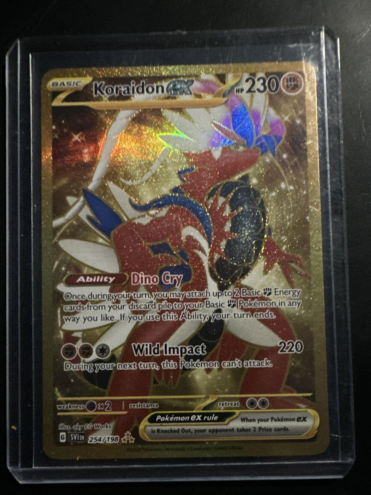 Mavin  Koraidon ex Gold 254/198 Full Art NM Pokémon Scarlet and Violet!!!  Grade 10 ucz