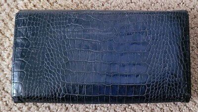 ✨極美品✨❤︎YSL❤︎ Vintage ❤︎ Wallet AUTH YVES SAINT LAURENT YSL LOGO CROCODILE LEATHER LONG WALLET