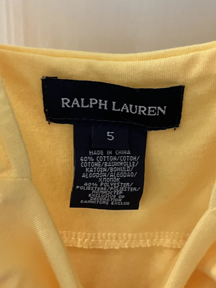 RALPH LAUREN Vestido Solero Amarillo Volantes Tejido Cómodo - Talla 4 5 ETIQUETAS NUEVAS Foto 4 de 4