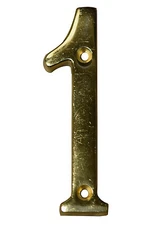 3 7/8" Tall Metal  Gold Street Address Number 