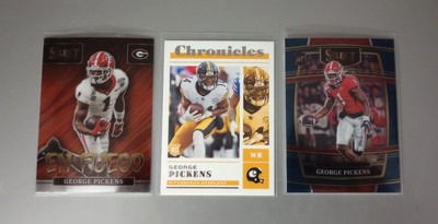 2022 (3 Card Rookie Lot George Pickens Panini Select  Draft Picks EN FUEGO  