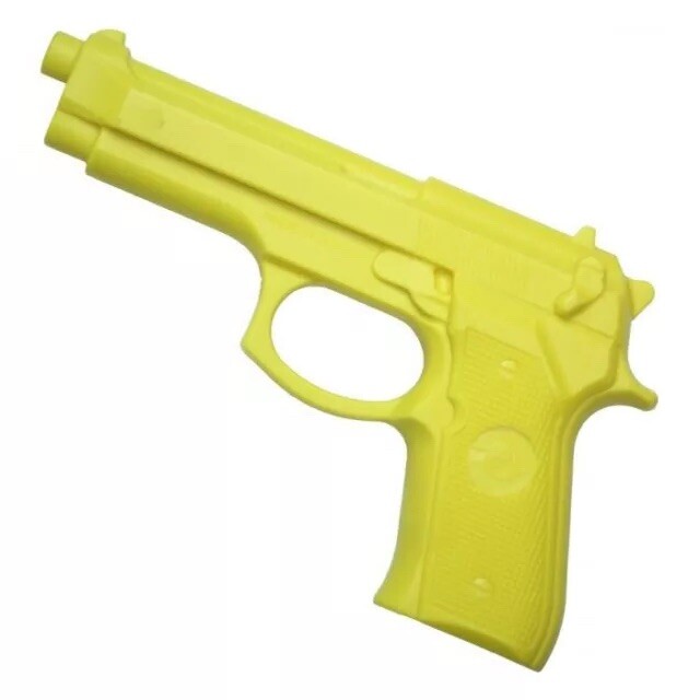 Yellow Beretta 92 Practice Training Gun Rubber Plastic