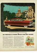 1952 NASH Red AMBASSADOR Airflyte 2-door Hardtop art Vintage Ad 