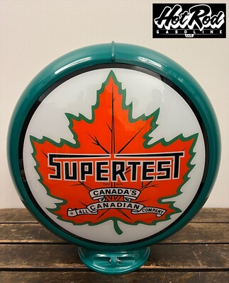 #ad SUPERTEST GASOLINE Reproduction 13.5quot; Gas Pump Globe Green Body $175.00