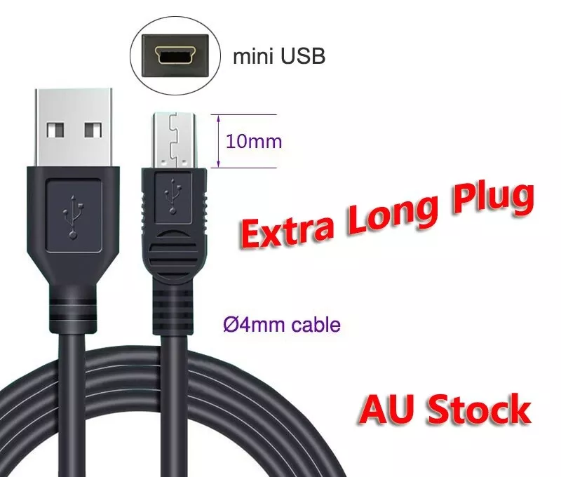 USB Type-A Male to Mini USB Male Extra Long Plug Cable V3 Cord For