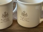 set of TWO coffee tea mugs GEVALIA kaffe with Crest by appt to HM King of Sweden — photo 1