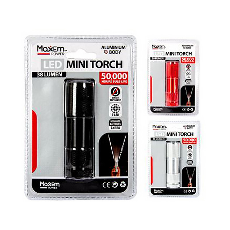 Durable 9 LED Torch Flashlight Splash Proof 28 Lumen Torch Aluminum ...