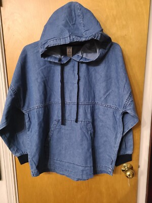 Spirit Jersey Unisex Denim Hoodie, Drawstring, Kangaroo Pocket